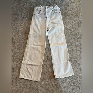 Cream Zara wide leg jeans